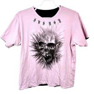 Sus Boy Reversible Skull Graphic T-Shirt Pink Black Mens Streetwear Tee